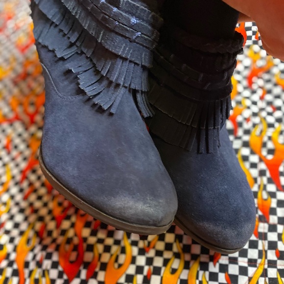 💙Navy leather ankle boots💙 - Picture 4 of 12